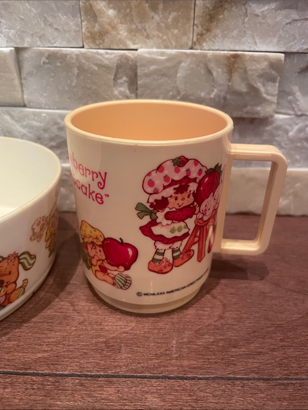 American Greetings Strawberry Shortcake Kids Bowl and Mug - Cream, Pink, Red - Picture 2 of 12